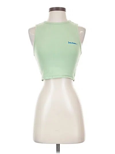 Pre-owned Iets Frans Tank Top Green Halter Neckline Tops