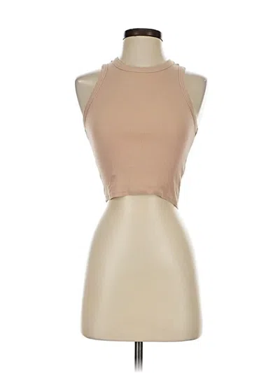 Pre-owned Iets Frans Tank Top Tan Halter Neckline Tops