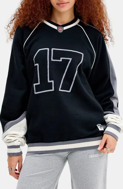 Iets Frans Varsity 17 Paneled Sweatshirt In Black