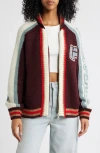 Iets Frans Varsity Chunky Front Zip Sweater In Multi