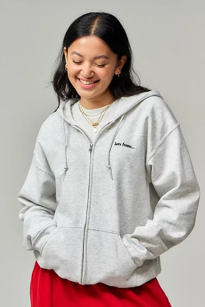 Iets Frans . Zip-through Hoodie Sweatshirt In Grey, Women's At Urban Outfitters