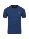 I-exe Marl-pattern Logo-print T-shirt In Blue