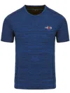I-exe Marl-pattern Logo-print T-shirt In Blue