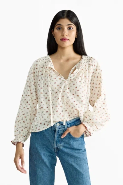 If Only If Inca Blouse In White