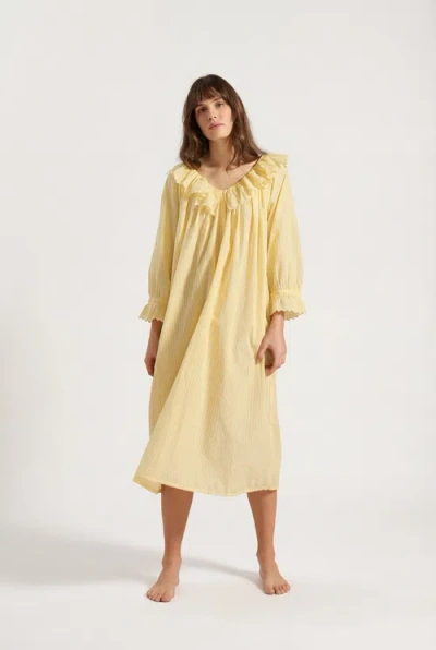 If Only If Pandora Gingham Nightdress In Yellow