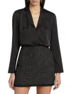 If Only Studio Women's Betsy Long-sleeve Blouse In Black