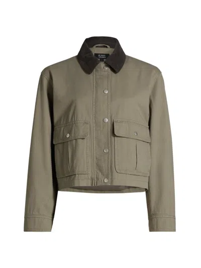 If Only Studio Women's Classic-cut Twill Jacket In Green