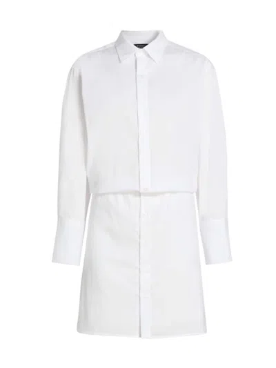If Only Studio Women's Cotton-blend Tucked Shirtdress In White