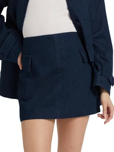 If Only Studio Women's Denim A-line Miniskirt In Blue