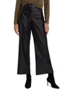 If Only Studio Women's Faux Leather Wide-leg Pants In Black