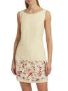 If Only Studio Women's Floral Linen Shift Minidress In Yellow