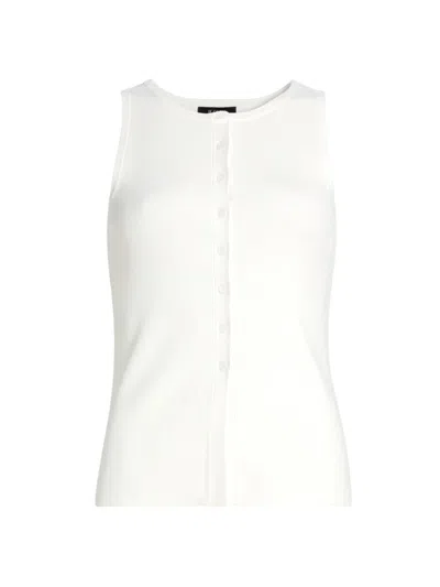 If Only Studio Women's Knit Sleeveless Cardigan In White