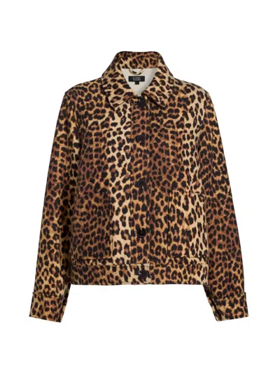 If Only Studio Women's Leopard-print Jacket In Brown
