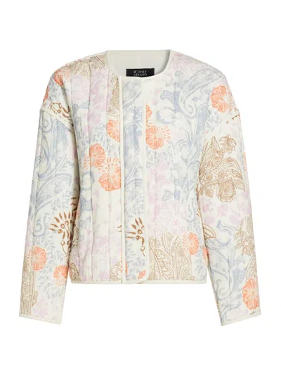 If Only Studio Women's Paisley Padded Cotton Jacket In Neutral