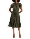 If Only Studio Women's Parachute Ruffled Midi-dress In Multi