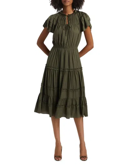 If Only Studio Women's Parachute Ruffled Midi-dress In Multi