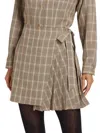 If Only Studio Women's Plaid Wrap Miniskirt In Multi