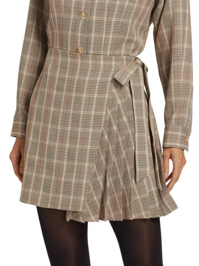 If Only Studio Women's Plaid Wrap Miniskirt In Multi