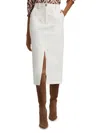 If Only Studio Women's Stretch Corduroy Midi-skirt In White