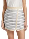 If Only Studio Women's Striped Cotton-blend Surplice Skort In Blue White
