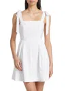 If Only Studio Women's Tie-strap Minidress In White