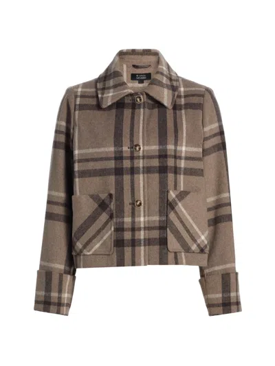 If Only Studio Women's Windowpane-plaid Shirt In Black