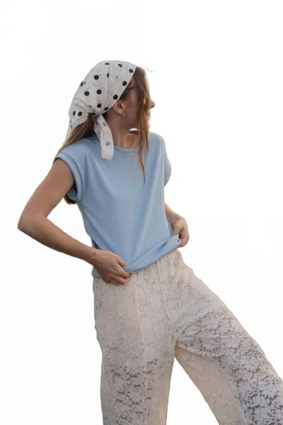 If She Loves Amicis Kate Rib Top In Light Blue