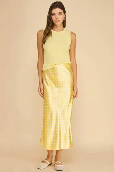 If She Loves Aniston Slip Skirt In Yellow Polka Dot