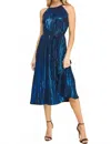 If She Loves Royal Pleated Midi Dress In Blue