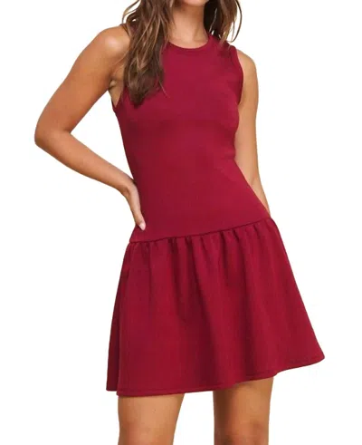 If She Loves Ruth Drop Waist Mini Dress In Burgundy In White