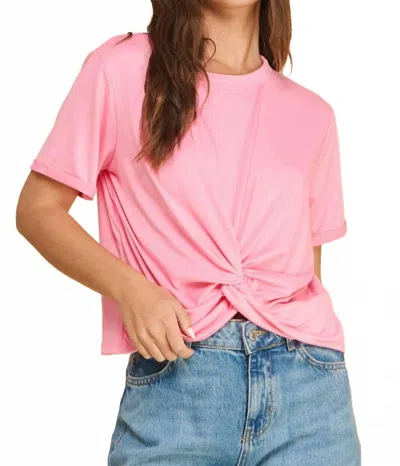 If She Loves Women's Twisted Knot Top In Pink