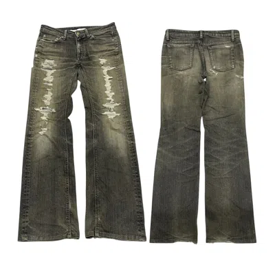 Pre-owned If Six Was Nine 2000s Ifsixwasnine Inspired Distressed Flare Jeans In Black