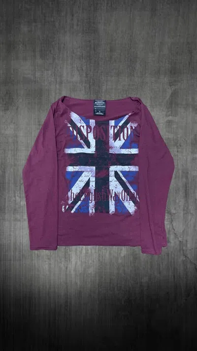 Pre-owned If Six Was Nine 2000s Japanese Archive Poem Bordeaux Long Sleeve In Red
