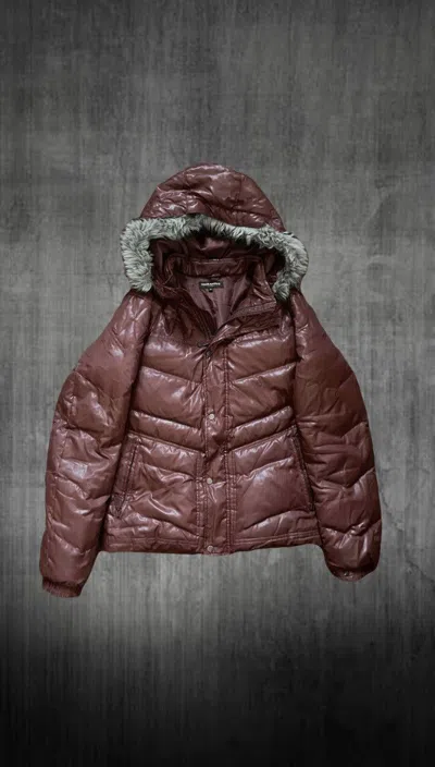 Pre-owned If Six Was Nine 2000s Japanese Archive Vkei Silver Fur Zip Puffer Jacket In Red