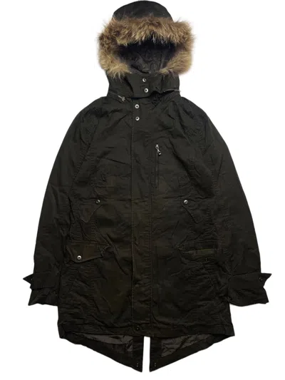 Pre-owned If Six Was Nine 2000s Nicole Club For Man - Fur Raccoon Hoodie Cargo Jacket In Green