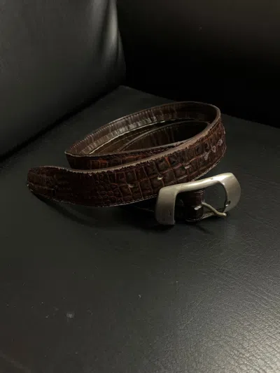 Pre-owned If Six Was Nine Brown Aligator Skin Belt
