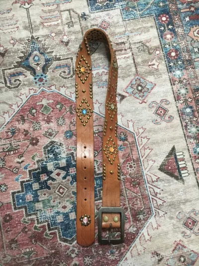 Pre-owned If Six Was Nine Brown Leather Studded Belt