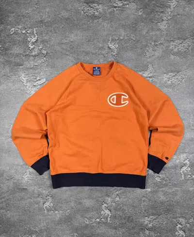 Pre-owned If Six Was Nine Champion Y2k Sweatshirt Size Xl Streetwear Oversized In Orange