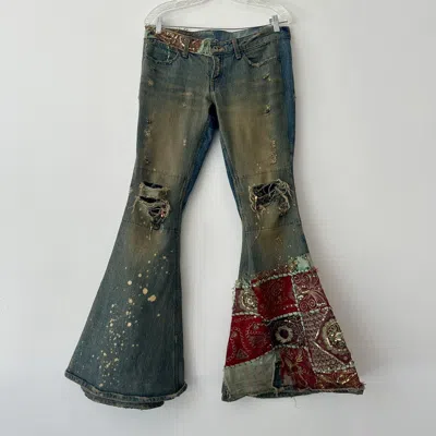 Pre-owned If Six Was Nine Ethnic Mudmax Bellbottom Denim In