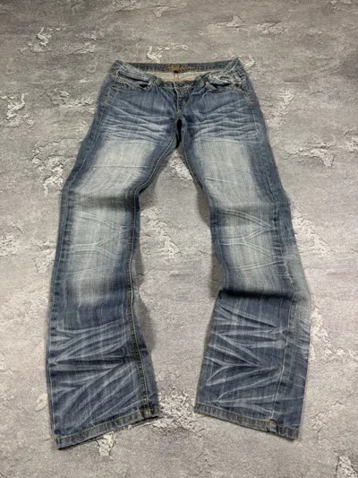 Pre-owned If Six Was Nine Flared Bootcut Jeans Size 32 Crazy Y2k In Blue