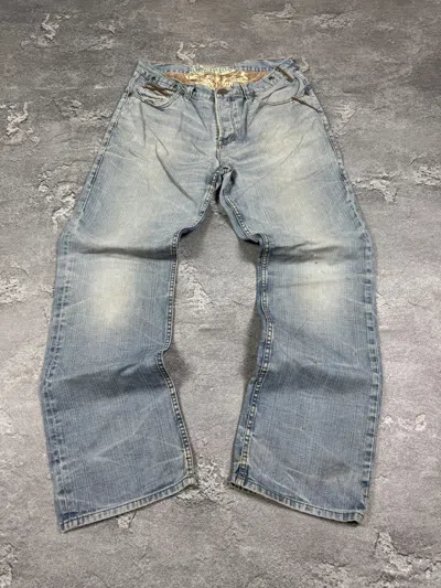 Pre-owned If Six Was Nine Flared Bootcut Stone Washed Jeans Size 32 In Blue