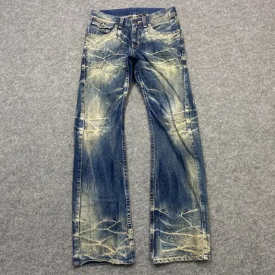 Pre-owned If Six Was Nine Flarevintage Rattle Trap Acid Wash Distressed Denim In Blue