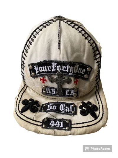 Pre-owned If Six Was Nine Four Forty One 441 Cross Logo Cap Chrome Hearts Design In White