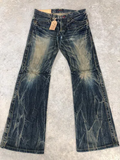 Pre-owned If Six Was Nine Japanese Blue Way Flared Jeans Distressed Jeans