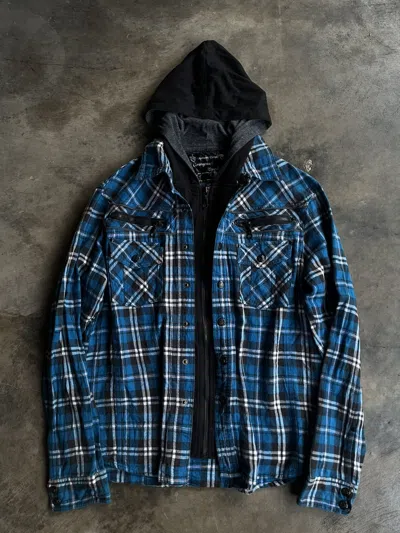 Pre-owned If Six Was Nine Japanese Grangesta Standard Double Layer Hoodie Punk Vkei In Blue