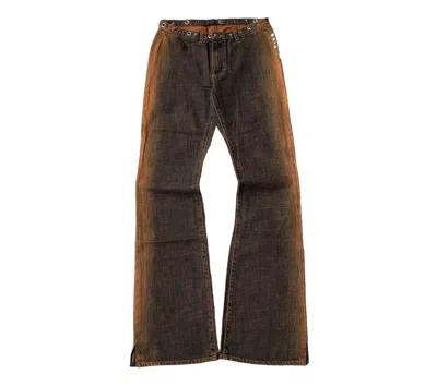 Pre-owned If Six Was Nine Just Cavalli Buterfly Flare Jeans In Orange