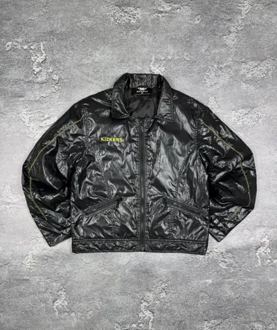 Pre-owned If Six Was Nine Kickers Cropped Bomber Size M Y2k In Black