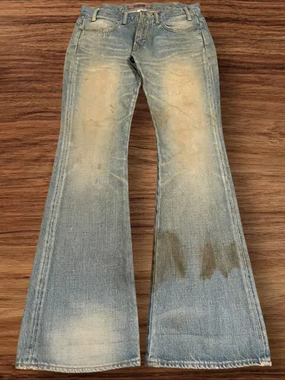 Pre-owned If Six Was Nine Led Rechwe Fragment Design Mud Washed Thunder Flare Jeans In Brown