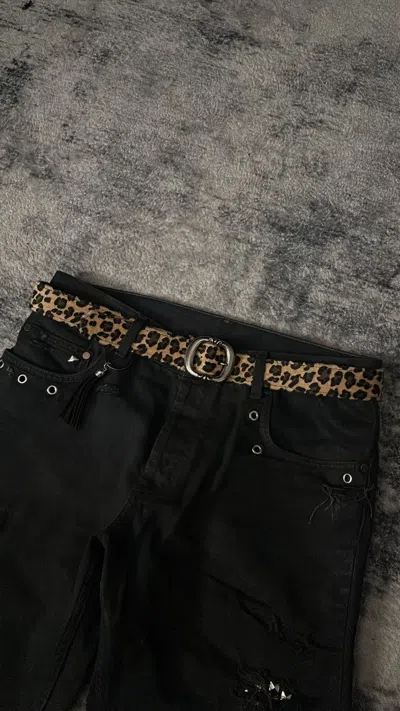 Pre-owned If Six Was Nine Leopard Print Cheetah Print Chrome Style Belt Fits 26-36 In Multi