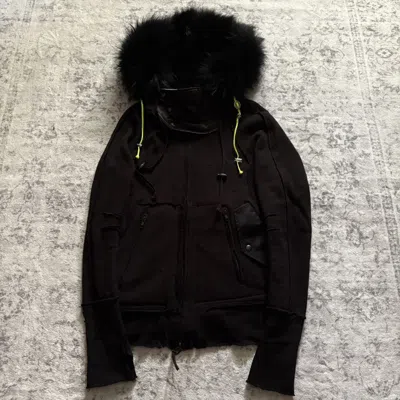 Pre-owned If Six Was Nine Lgb Space Surfing Raccoon Fur Hoodie / Parka | Size 1 In Black